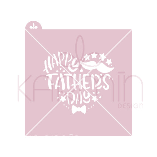 Stencil Happy Fathers Day Corazon